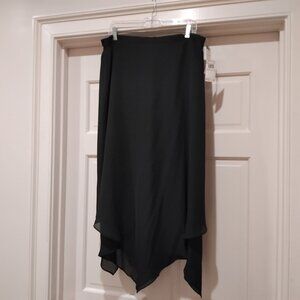 Adrianna Papell Black Handkerchief Hem Georgette Evening Skirt NWT -- Size 16